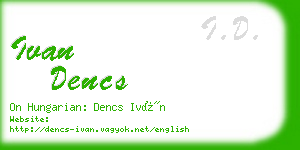 ivan dencs business card